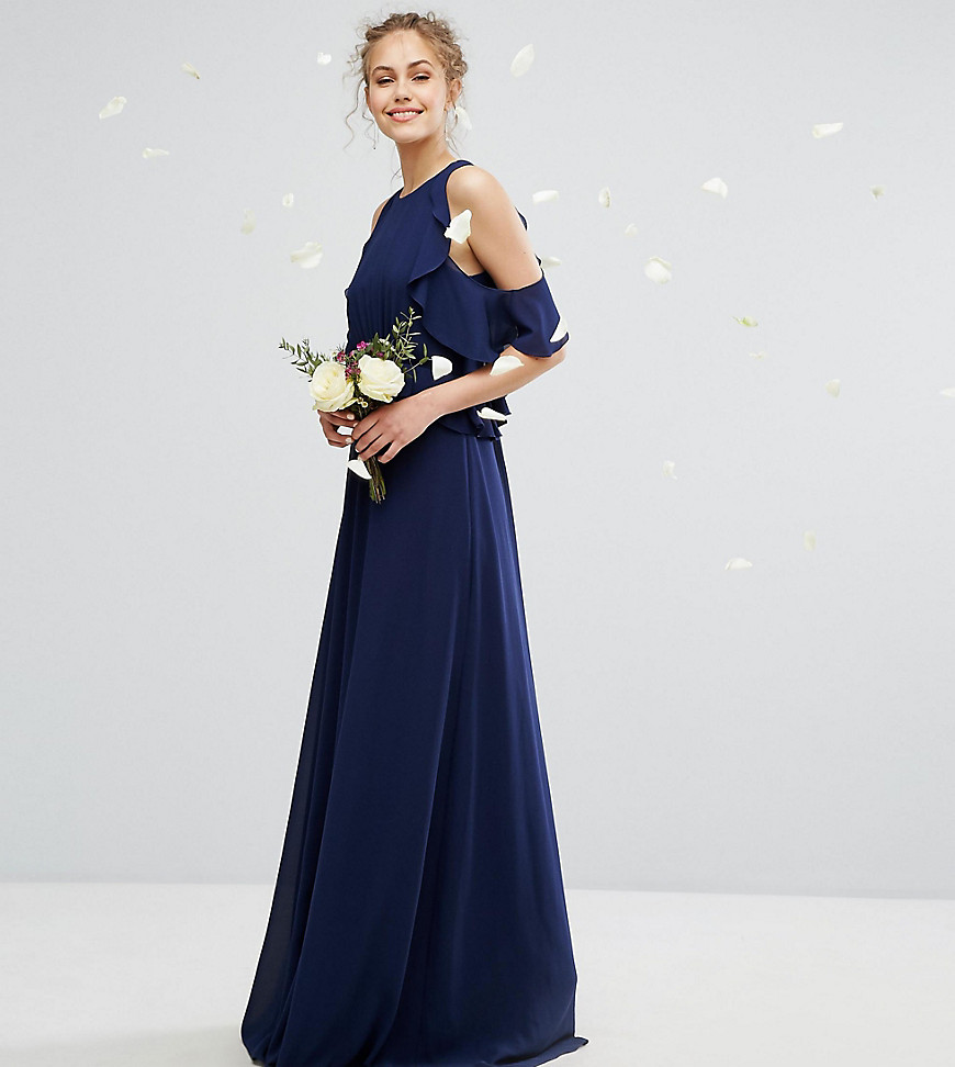 Платье макси с оборками TFNC WEDDING - Темно-синий 