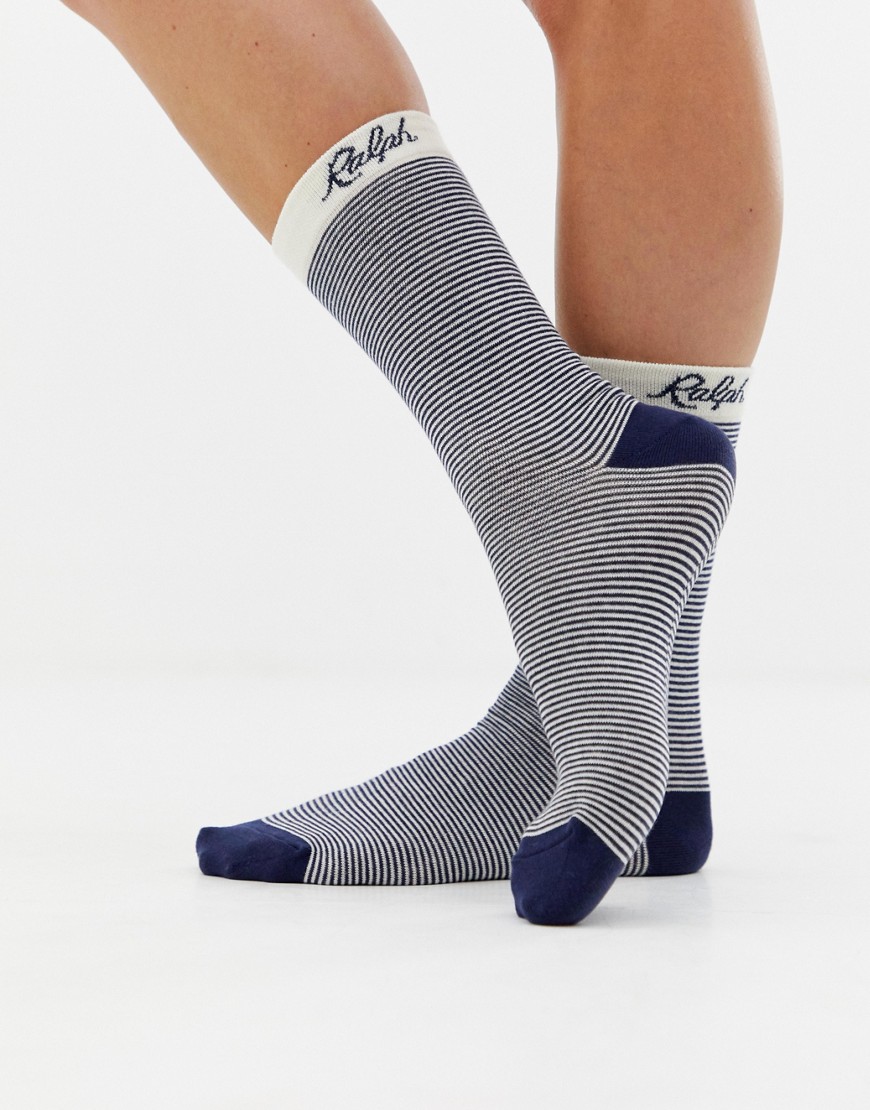 Polo Ralph Lauren stripe logo socks - Navy