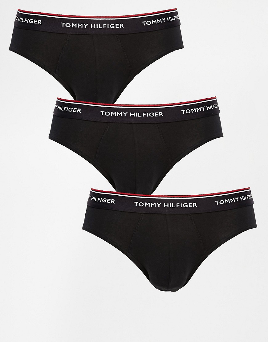 Tommy Hilfiger Stretch Briefs In 3 Pack - Black