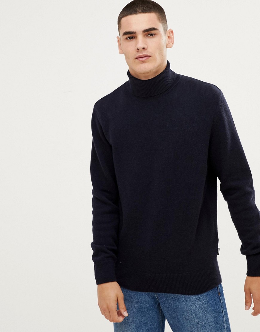 Barbour Leahill roll neck jumper in navy