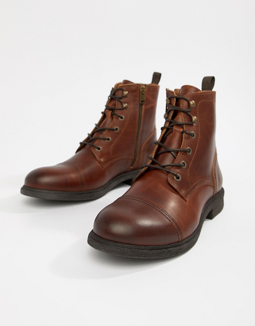 Selected Homme Leather Lace Up Boot