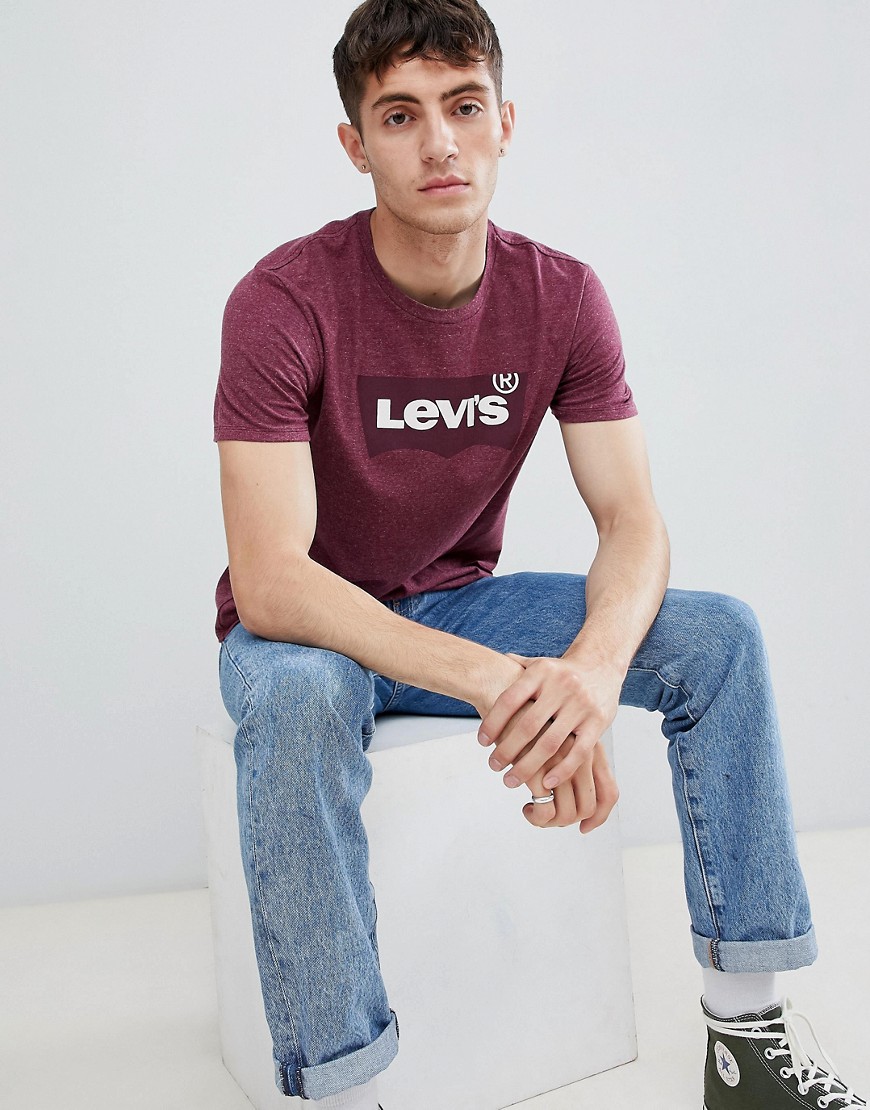 Levi's batwing logo t-shirt in neppy burgundy - Blend