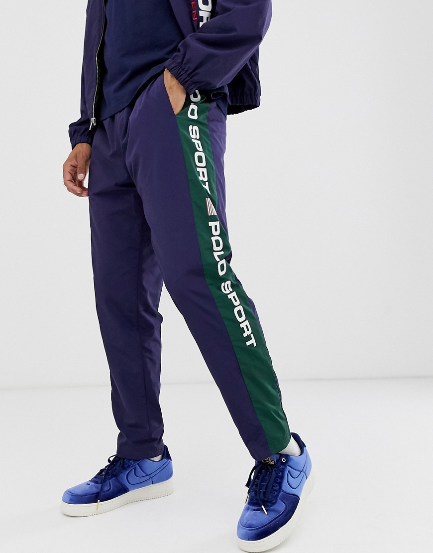 Polo Ralph Lauren sport capsule taped logo shell joggers in navy