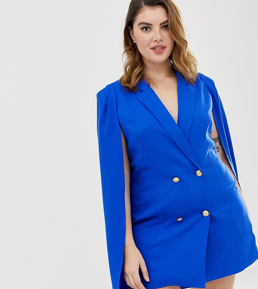 Unique21 Hero tailored cape dress with gold buttons