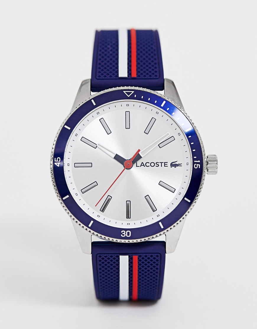 Lacoste Key West Silicone Watch In Navy
