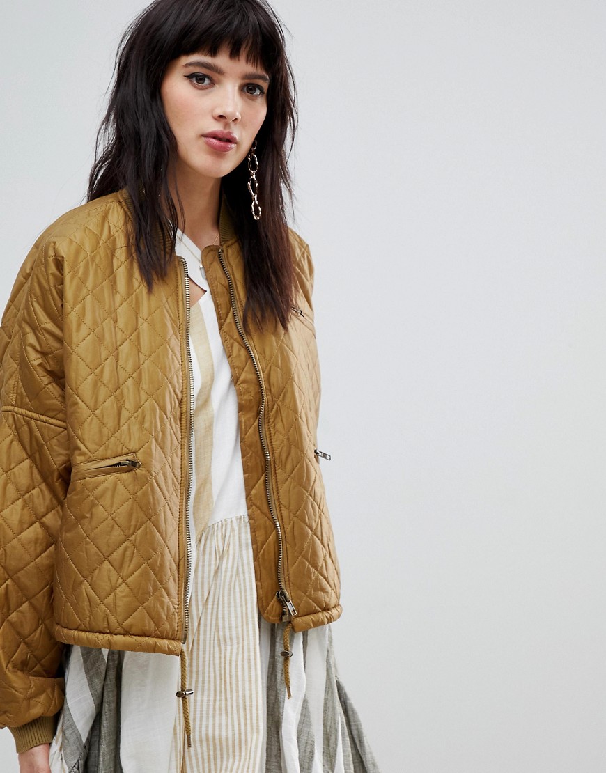 Free People Easy quilted bomber jacket