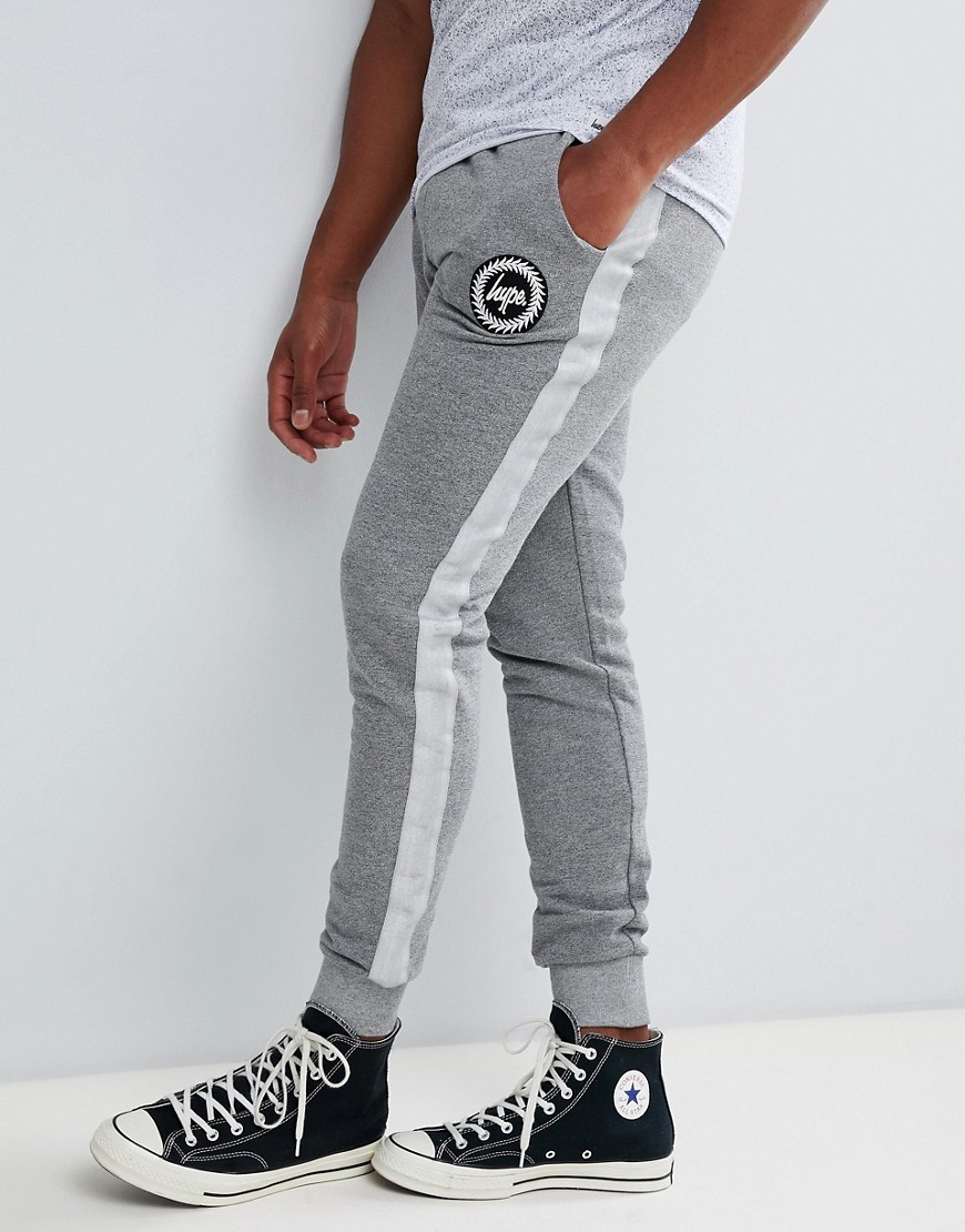 Hype skinny joggers in grey with side stripe