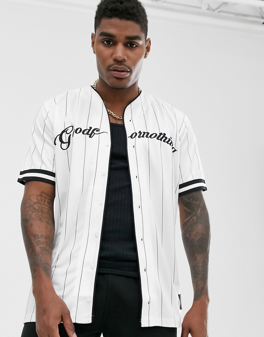 Good For Nothing pinstripe jersey in white