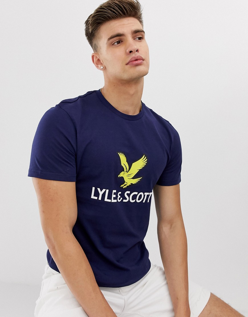 Lyle & Scott large logo t-shirt in navy