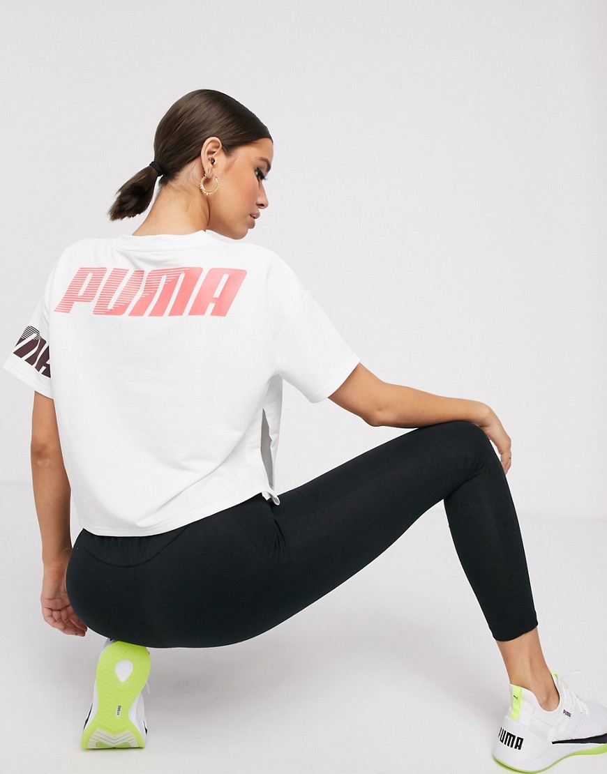 Puma modern sport crop t-shirt in white