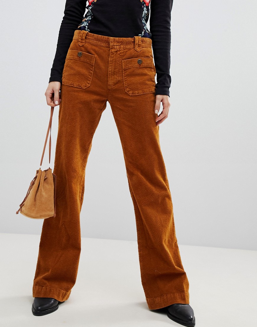 Free People Hip Hugging cord flared trousers