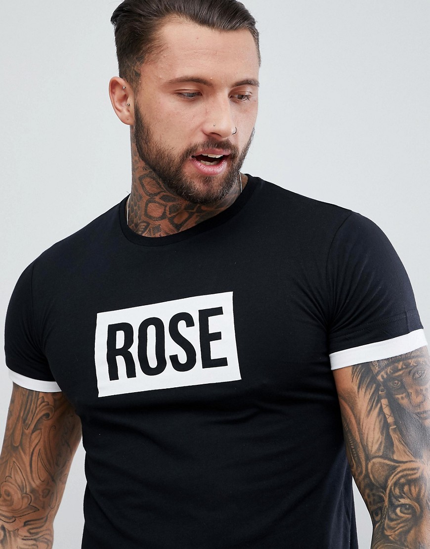 Rose London Muscle Big Logo T-Shirt - Black