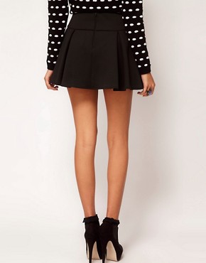 Image 2 of ASOS Structured Skater Skirt with Pleats