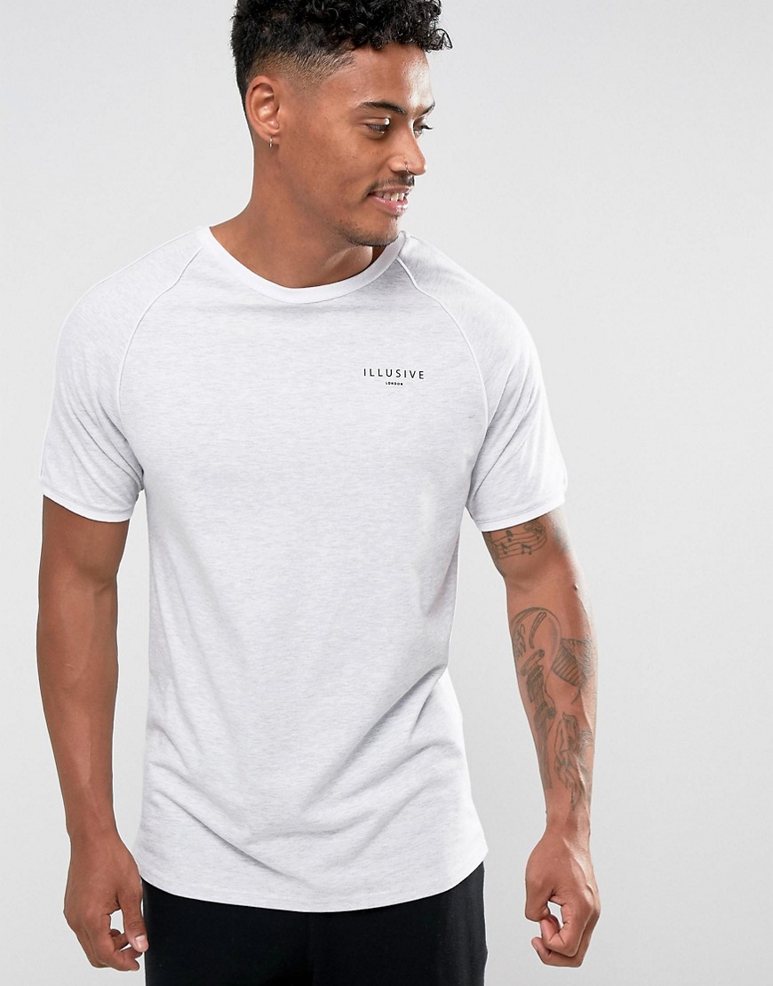Illusive London Poly T-Shirt In Grey With Piping - Grey