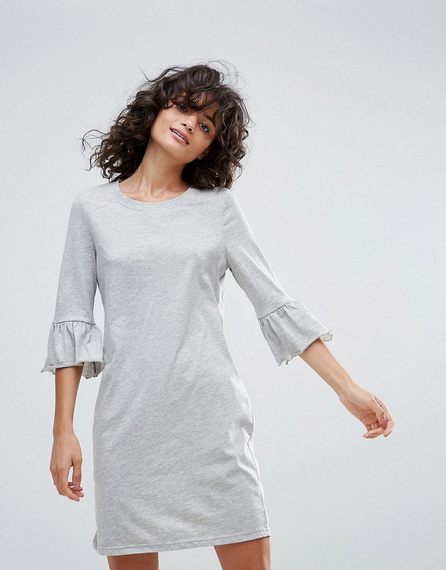 Vero Moda Peplum Sleeve Dress - Grey