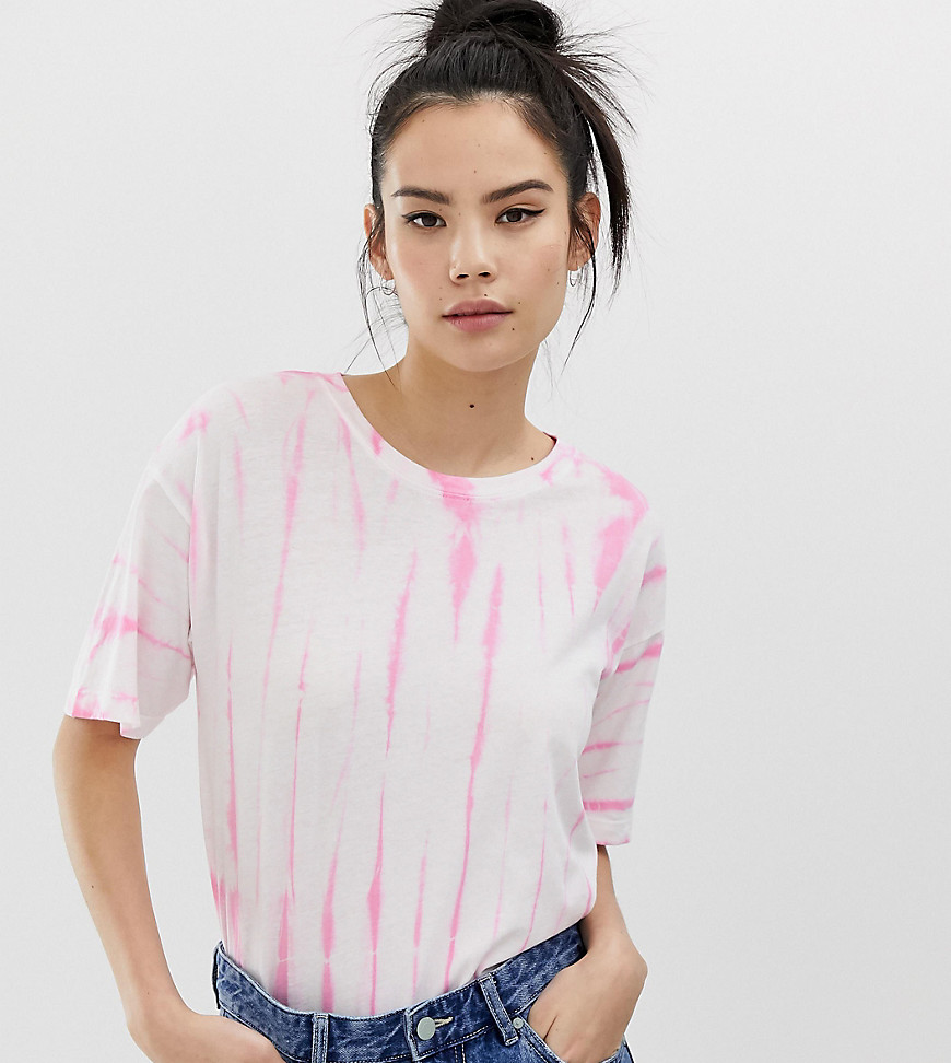 Pull&Bear oversized t-shirt in pink tie dye