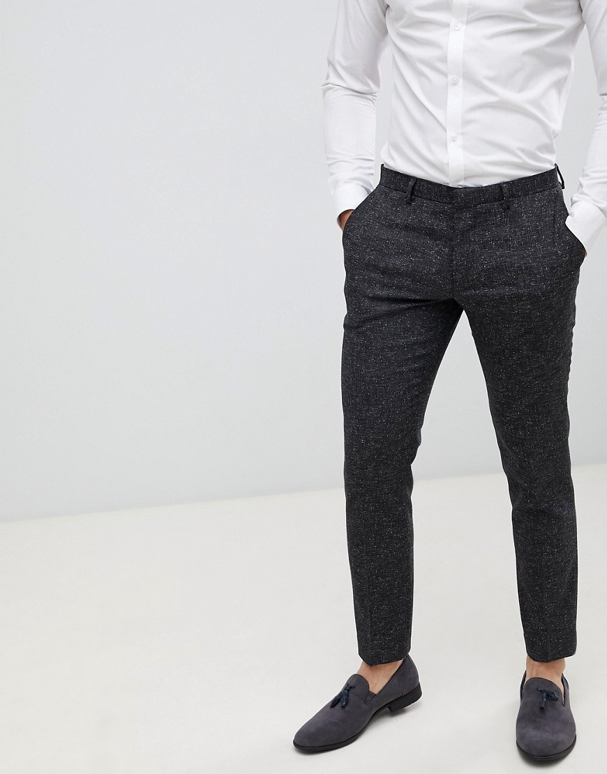 Burton Menswear skinny fit suit trousers in grey fleck