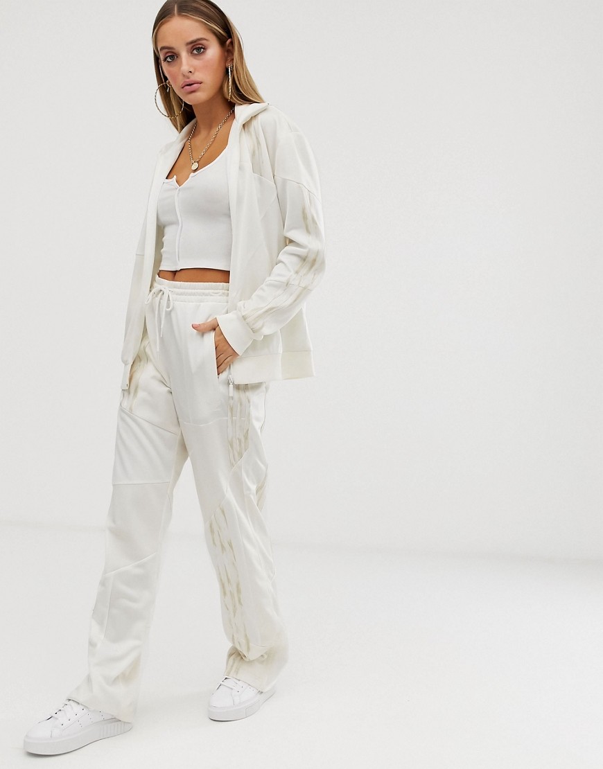 adidas Originals x Danielle Cathari deconstructed Firebird track pant in white