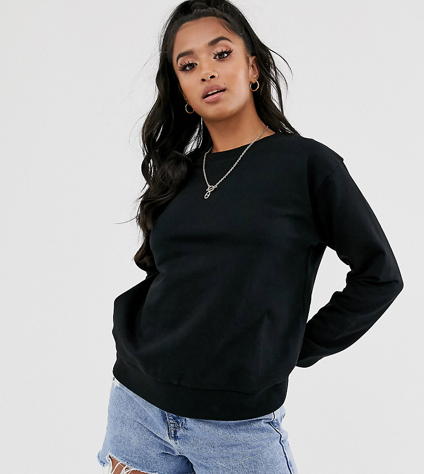 ASOS DESIGN Petite ultimate organic cotton sweatshirt in black