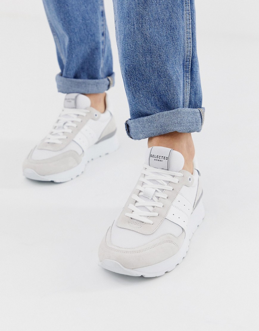 Selected Homme trainers with mesh detail