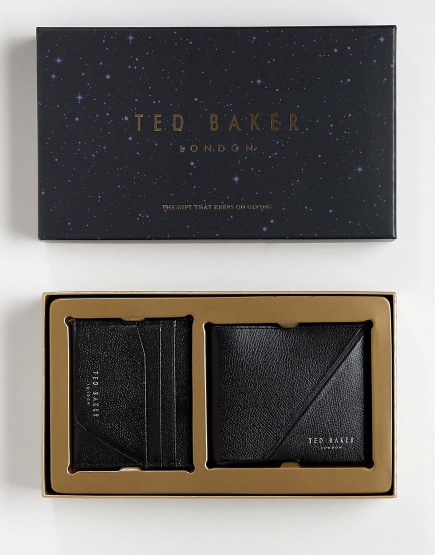 Ted Baker Piaza wallet & card holder gift set - Black
