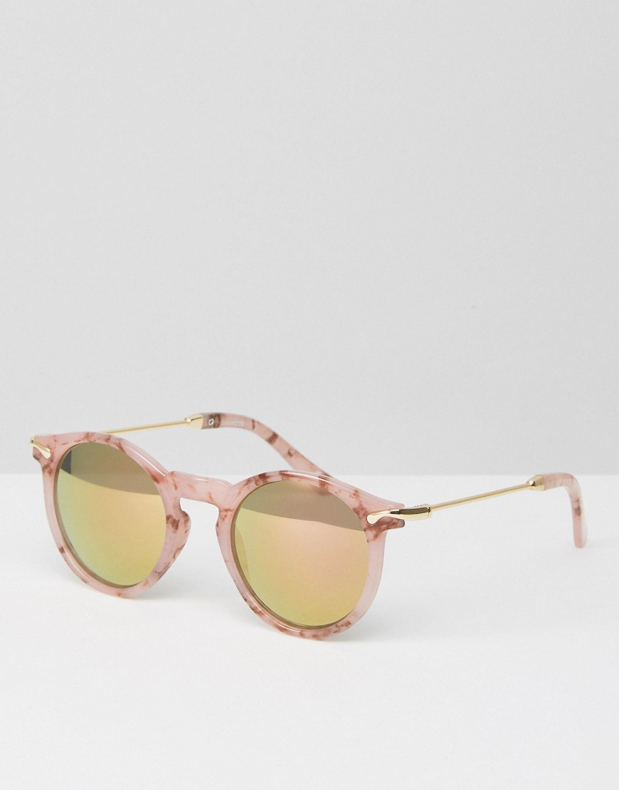 Круглые солнцезащитные очки в розовой мраморной оправе с зеркальными с ASOS DESIGN 