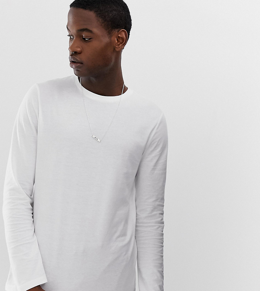 ASOS DESIGN Tall organic long sleeve t-shirt with crew neck in white