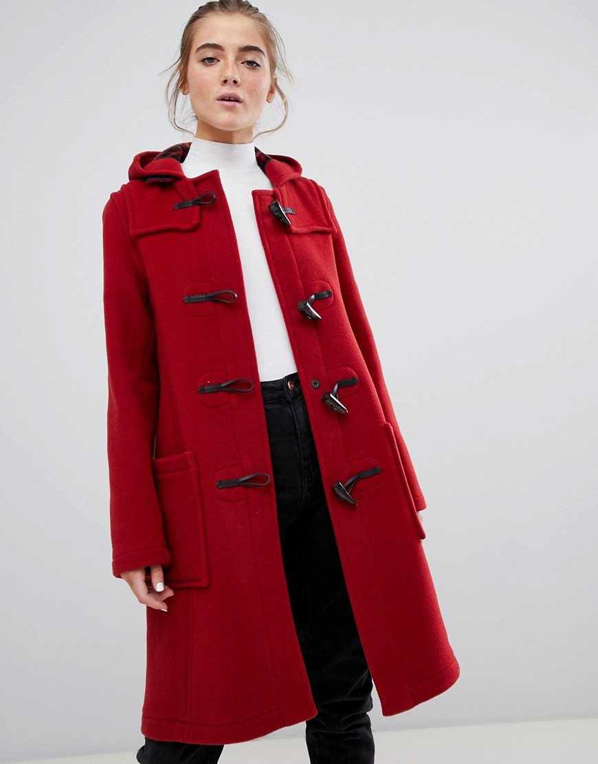 Gloverall mid panelled duffle coat with hood