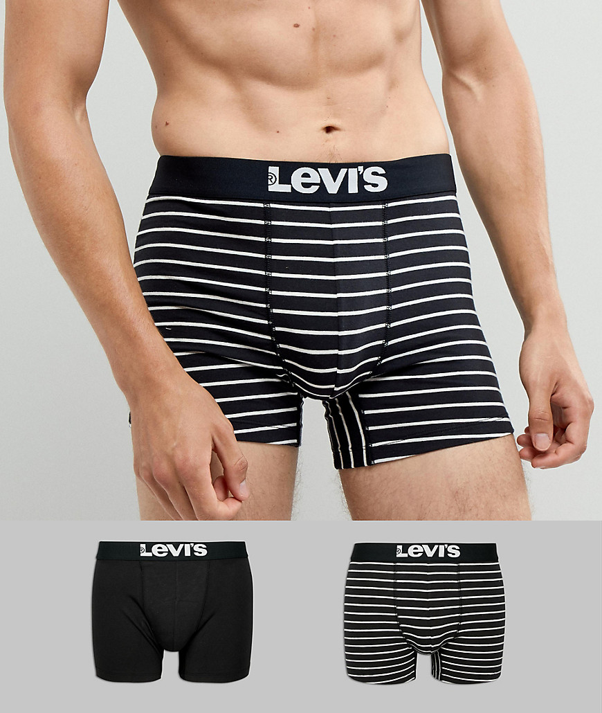 Levis Trunks 2 Pack in Vintage Stripe - Black