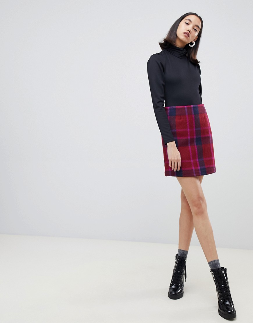 Lost Ink mini skirt in check
