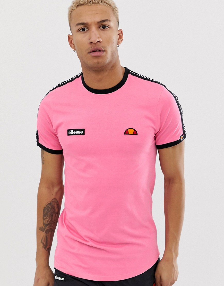 ellesse Fede t-shirt with taping in pink