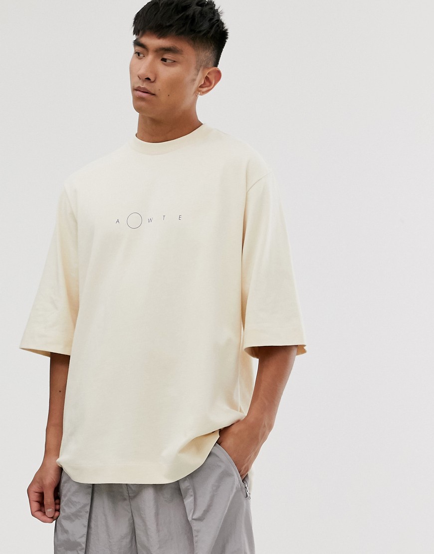 ASOS WHITE oversized t-shirt with blue chest print