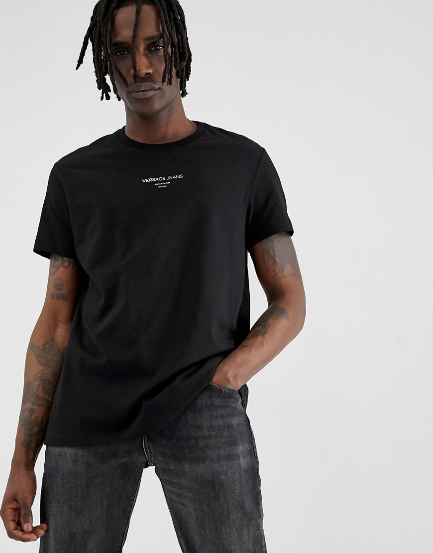 Versace Jeans oversized t-shirt in black with small logo
