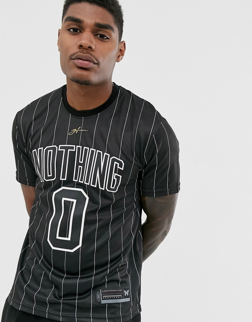 Good For Nothing pinstripe t-shirt in black