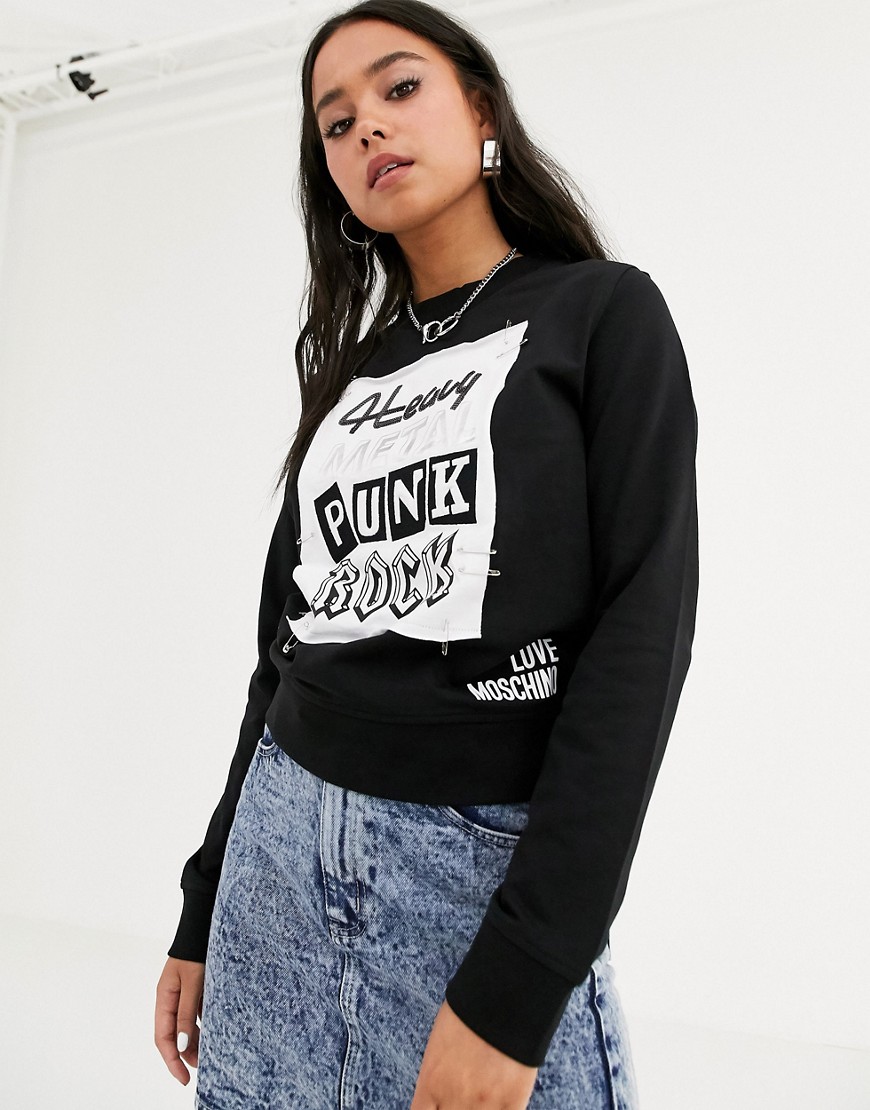 Love Moschino punk rock print sweatshirt