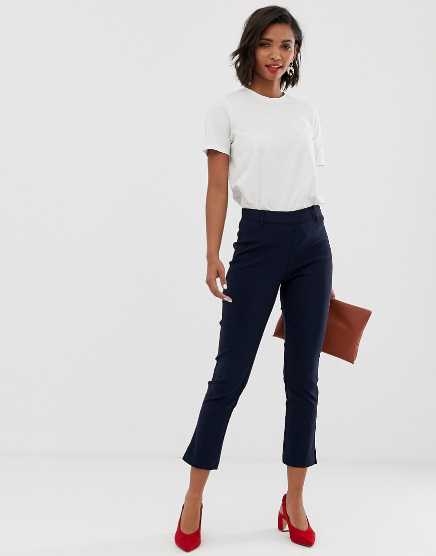 Y.A.S trousers with side zip detail in navy