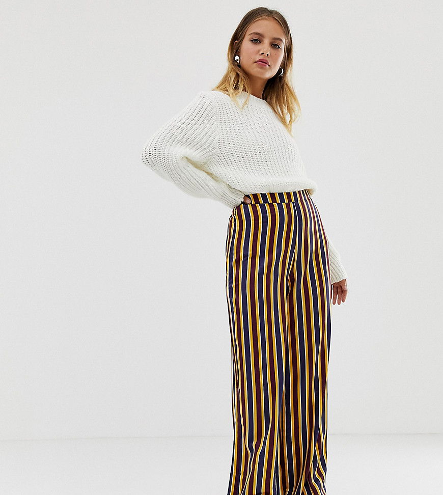 Reclaimed Vintage inspired satin trouser in stripe print
