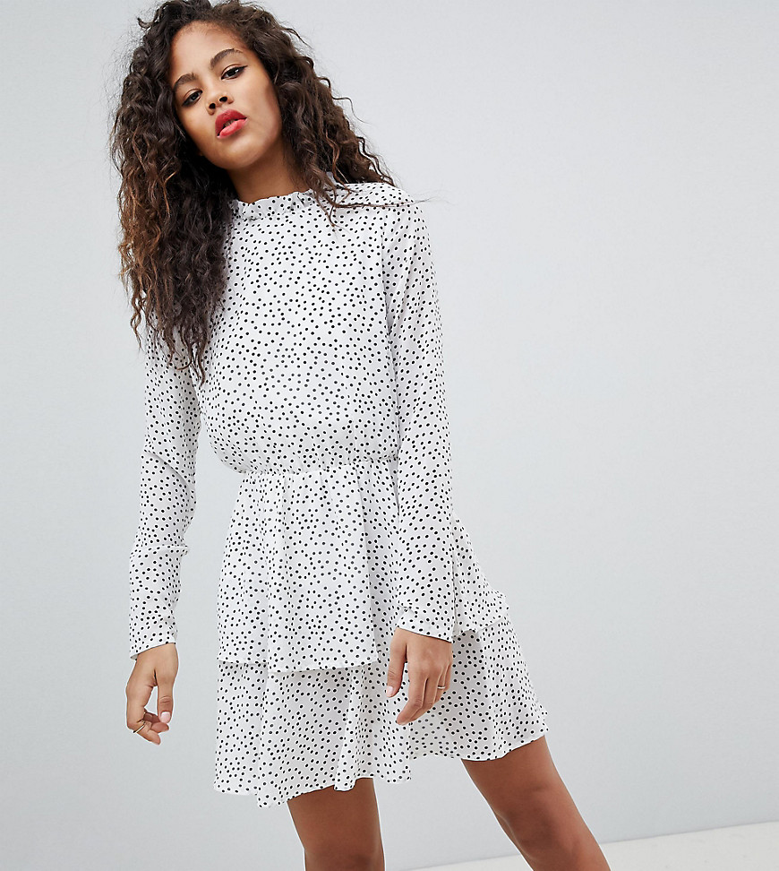 Missguided Tall exclusive tall polka dot tiered dress