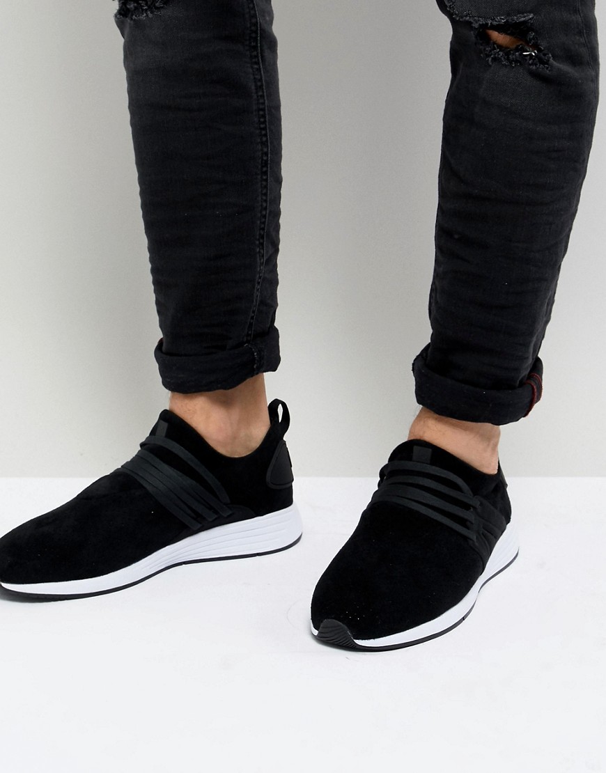 Project Delray Wavey Microfibre Trainers In Black