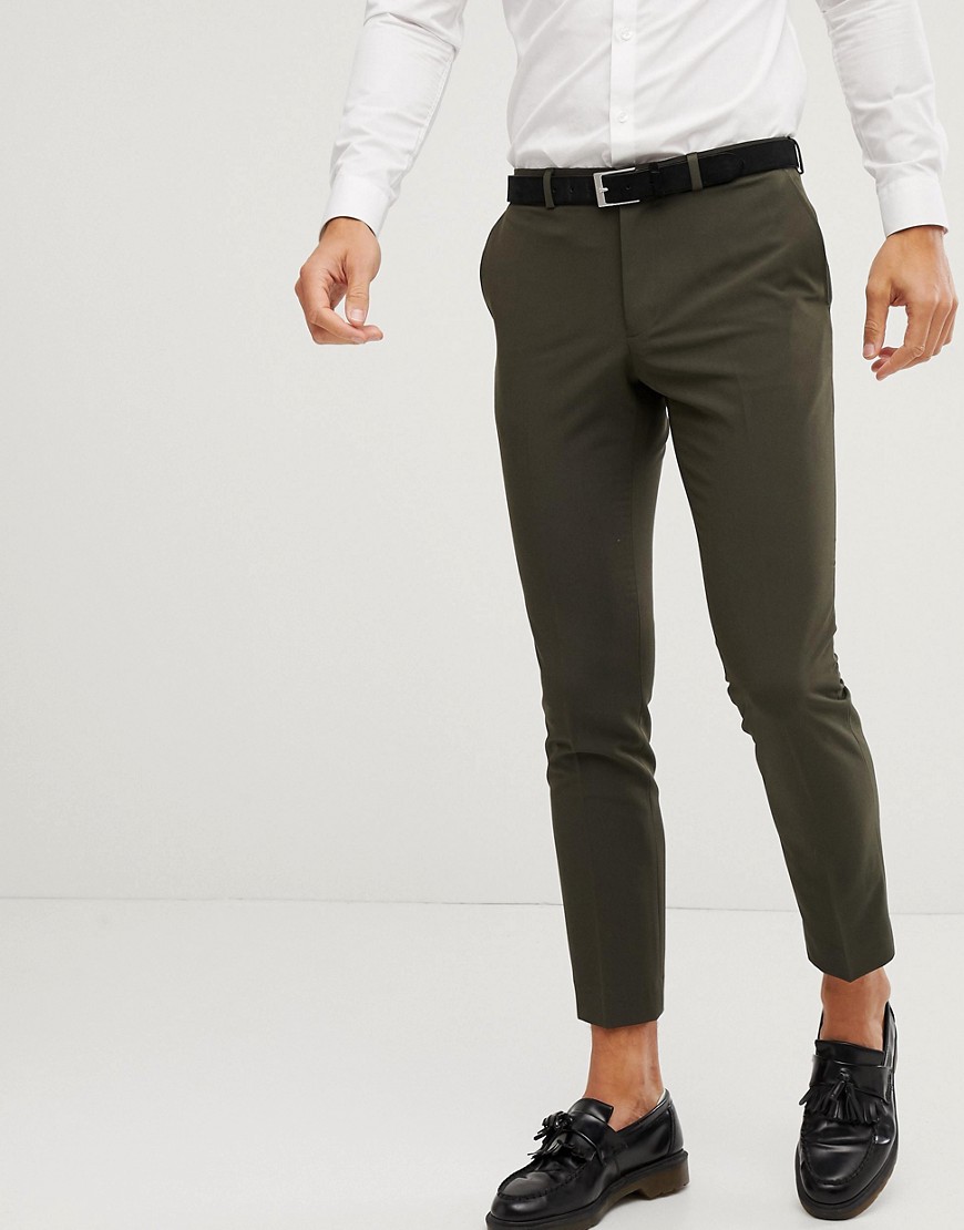Burton Menswear skinny fit suit trousers in green