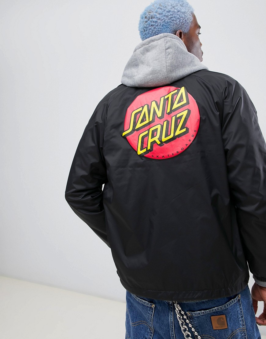 Santa Cruz Classic Dot Coach Jacket In Black