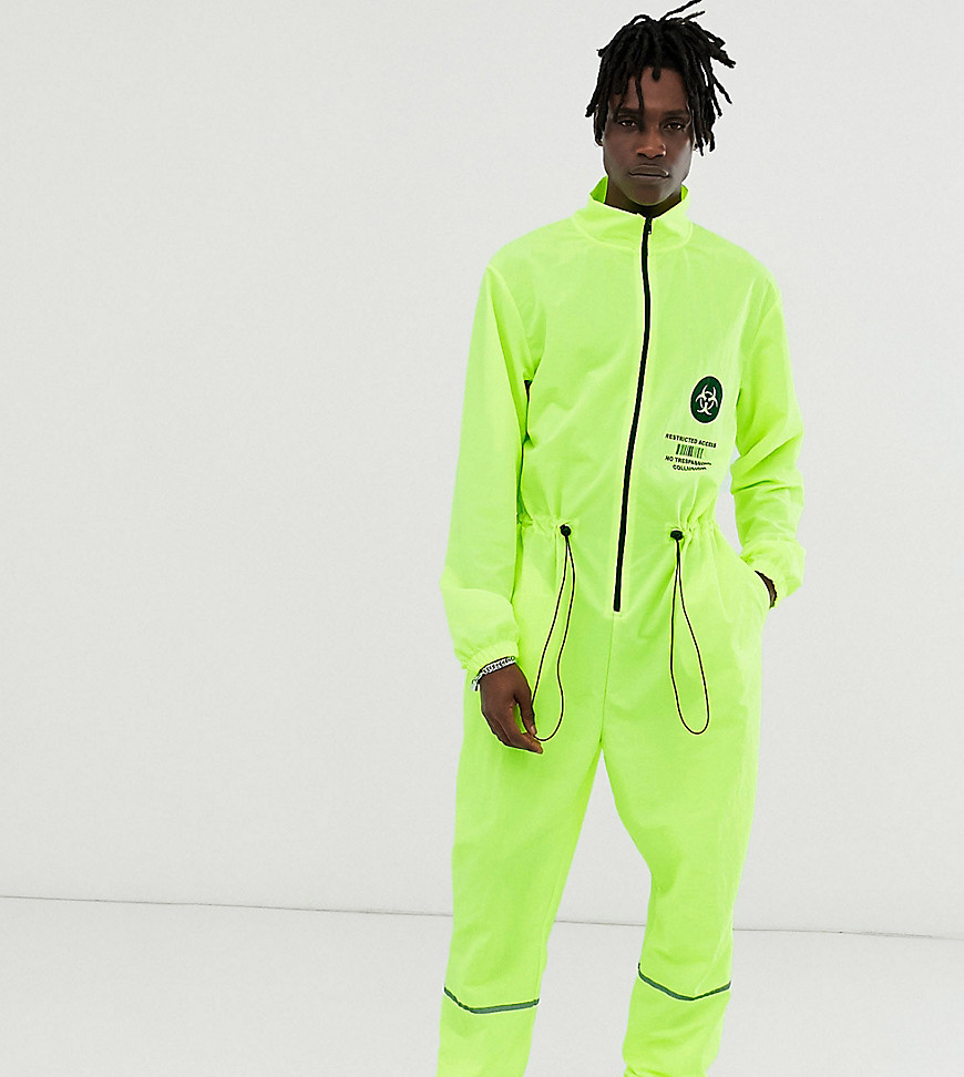 COLLUSION boiler suit in neon yellow