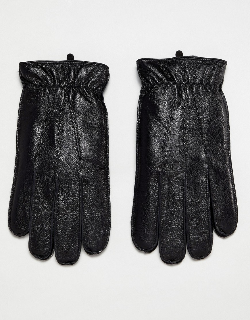 Dents Deerhurts leather gloves with faux fur lining