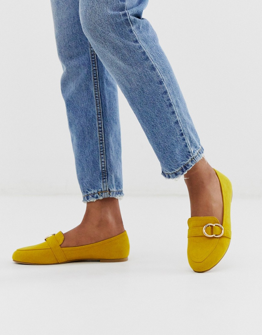 New Look ring detail loafer in dark yellow