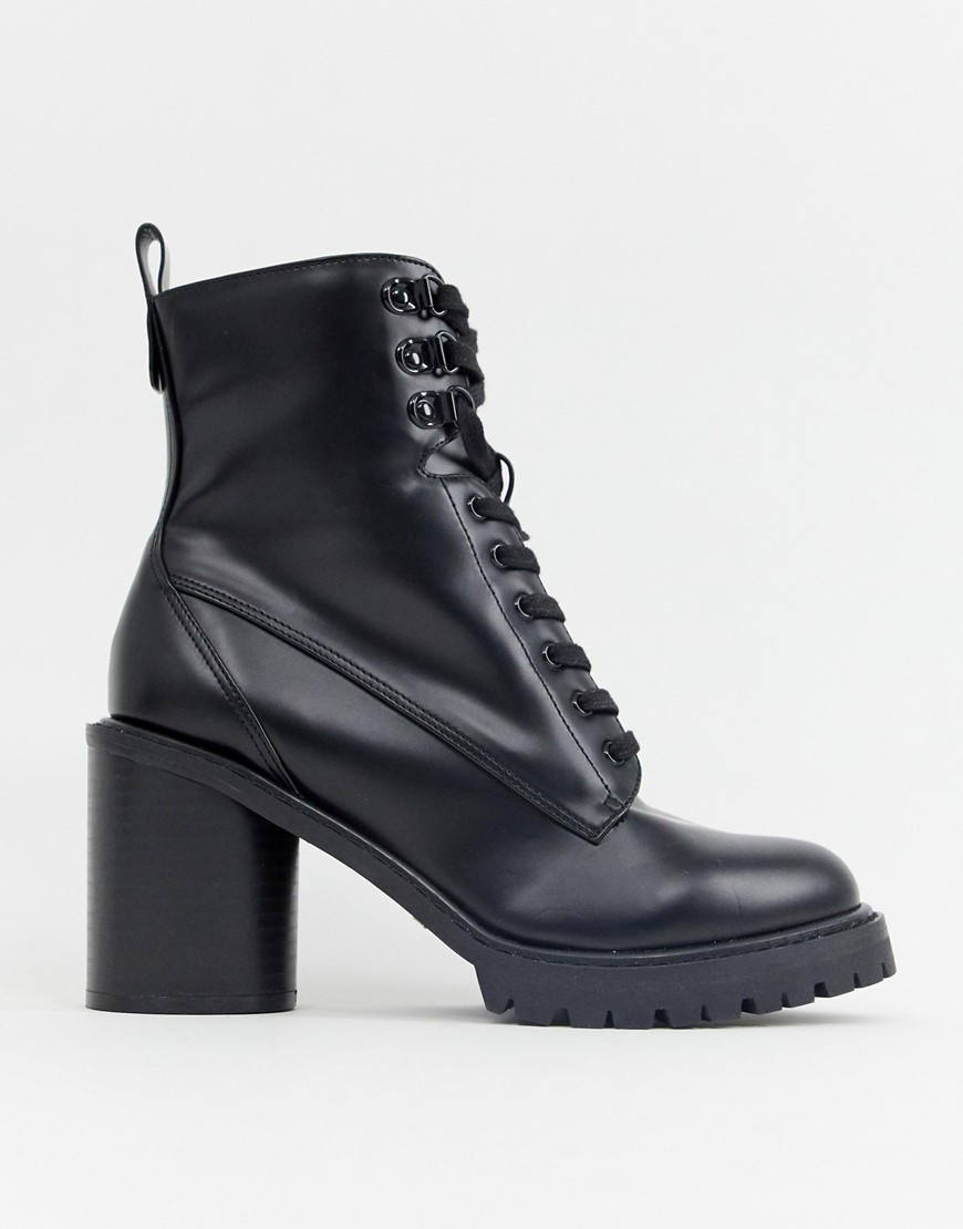 Faith Barc heeled hiker boots in black