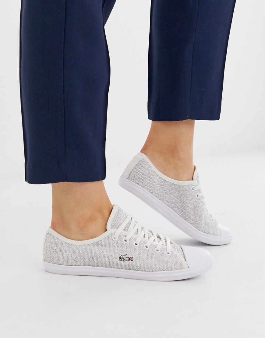 Lacoste lace up trainers in white