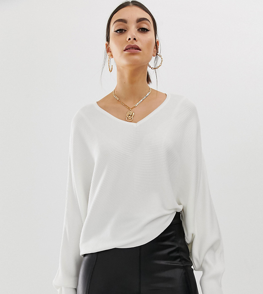 Na-kd batwing short sweater in white