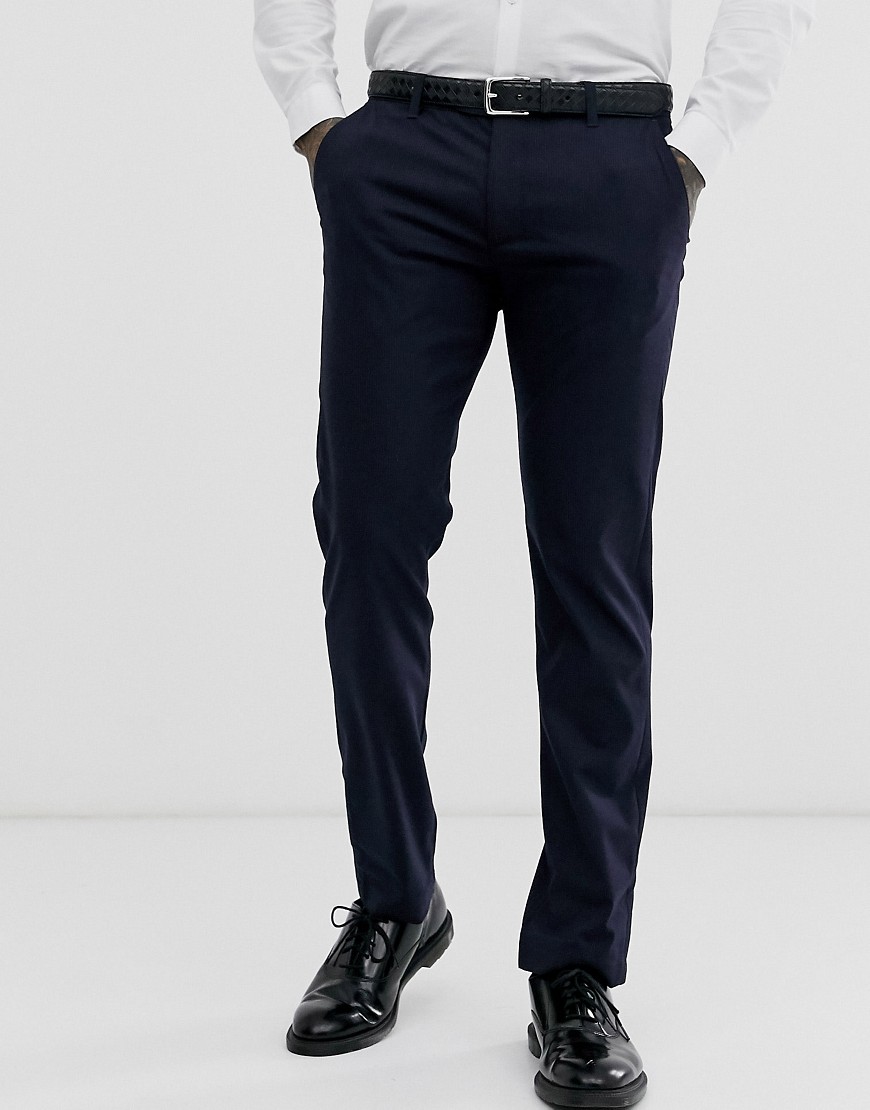 Ted Baker slim fit trouser in navy with texture