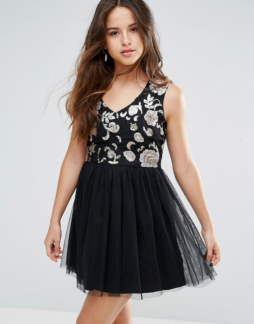 Louche Maykaylee Dress With Tulle Skirt