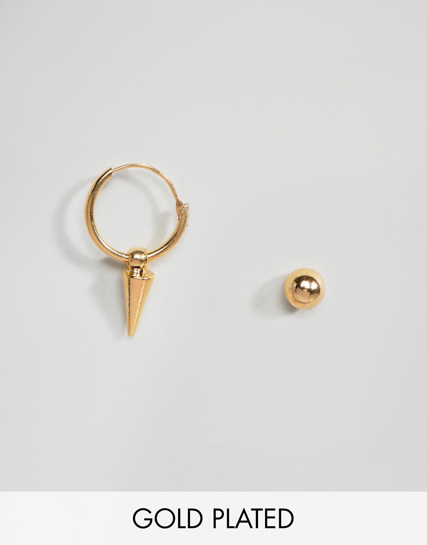 ORELIA GOLD PLATED SINGLE HORN CHARM EARRING - GOLD,ORE22836